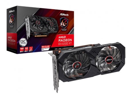 ASROCK AMD Radeon RX 6500 XT Phantom Gaming D 4G OC 4GB 64bit RX6500XT PGD 4GO
