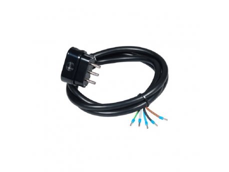 COMMEL Priključni kabl trofazni 16A 400V 10000W, crni 3m H05RR-F 5G2,5 C0739