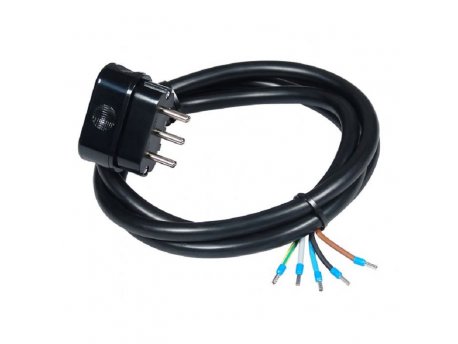COMMEL Priključni kabl trofazni 16A 400V 10000W crni 3m H05VV-F 5G2,5 C0719
