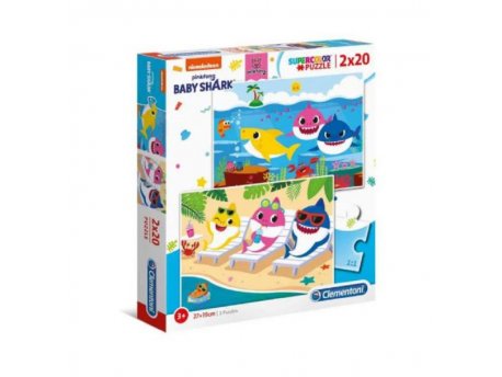 CLEMENTONI PUZZLE 2X20 BABY SHARK