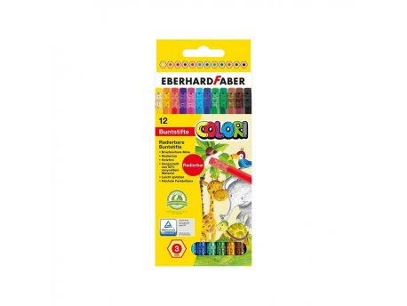 FABER-CASTELL Drvene bojice Eberhard sa gumicom 1/12 Colori 514817