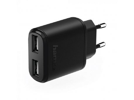 HAMA Kućni punjač, 2x USB, 2.4 A, crni 173623
