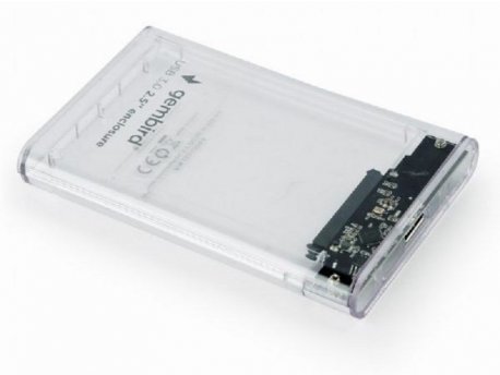 GEMBIRD EE2-U3S9-6 USB 3.0 Externo kućiste za 2.5'' SATA hard diskove 9,5mm transparentni + futrola