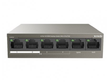TENDA TEF1106P-4-63W 6-Port 10/100M Desktop Switch with 4-Port PoE LAN02833