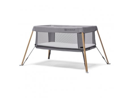 KINDERKRAFT Prenosivi krevetac MOVI grey&wood
