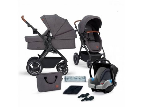 KINDERKRAFT Kolica B-TOUR (MINK) tamno siva 3u1