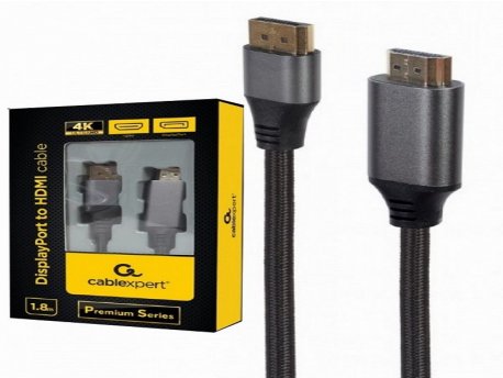 GEMBIRD CC-DP-HDMI-4K-6 DisplayPort na HDMI interface kabl,4K at 60 Hz, Premium Series 1.8m 40019