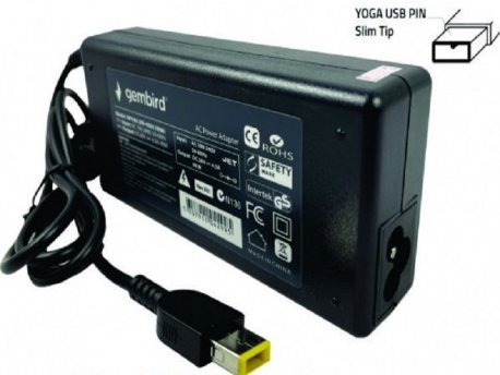 GEMBIRD NPA90-200-4500 (IB08)punjač za laptop 90W-20V-4.5A, USB Yellow PIN (1229) 38967