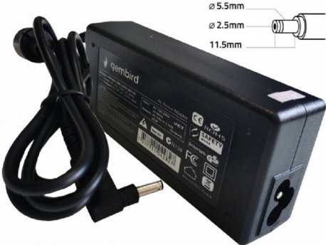 GEMBIRD NPA65-190-3420 (AS12)punjač za laptop 65W-19V-3.42A, 5.5x2.5mm black (819 Alt=AS16) 38952