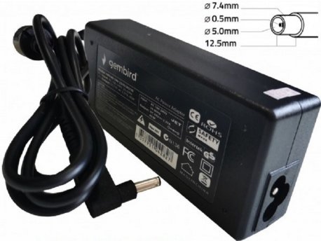 GEMBIRD NPA65-185-3500 (HP04) punjač za laptop 65W-18.5V-3.5A, 7.4x5.0mm black PIN (819 Alt=HP11) 38958