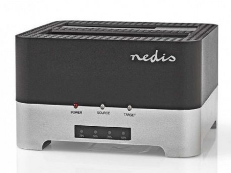 NEDIS HDDUDB3300BK USB 3.0 Dupli docking station za 2.5/3.5'' SATA hard diskove, kloniranje, max 8TB 39786