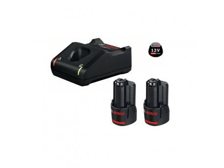BOSCH plavi alat Set akumulatora 2x GBA 12V 3.0Ah + 1x punjač GAL 12V-40, 1600A019RD