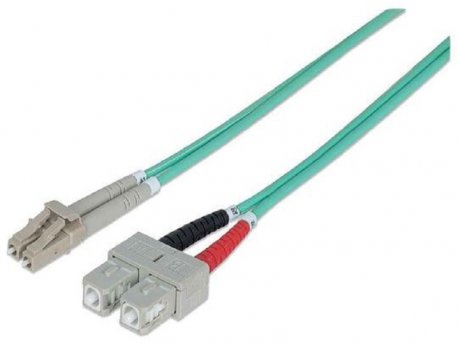 INTELLINET Fiber Optic, MM, LC/SC, 50/125, OM3, 5m, Aqua 0001231764