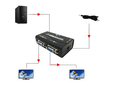 VELTEH VGA spliter 1/2 2 porta V-SP112 aktivni 100-04