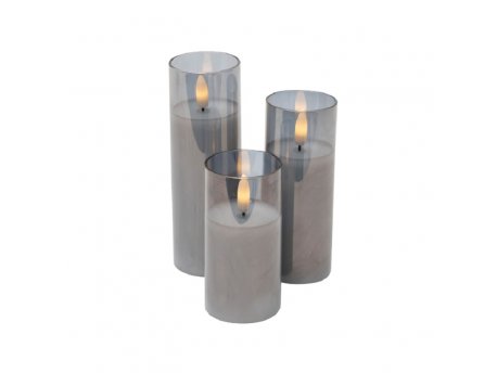 HOME Set ukrasnih voštanih LED sveća sa efektom plamena CDS3