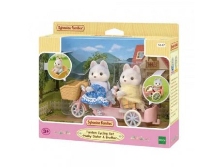 SYLVANIAN Tandem cycling set -husky sister & brother- ( EC5637 )