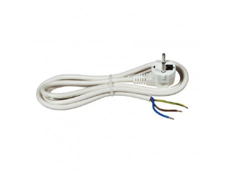 COMMEL Priključni kabl 16A 250V 3500W 3m, beli H05VV-F 3G1,5 C0518