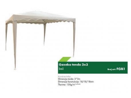 FARM powered by wurth Gazebo tenda 3x3, bež boja