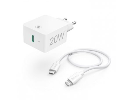 HAMA Kućni Punjač + USB-C-Lightning Kabl, PD, 20W, 3A-210563