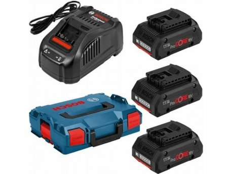 BOSCH Starter set 3 x 18V ProCORE 4,0Ah + GAL 1880 CV + L-Boxx 102 (0615990L1R)