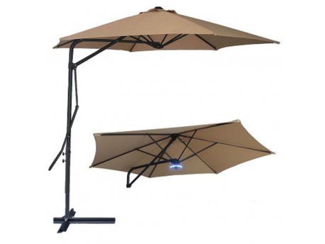 ED Suncobran 270 cm s LED svetlom, sivi