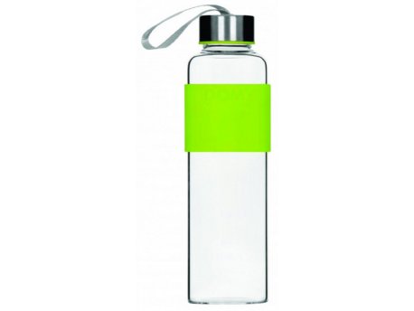 DOMY Flaša staklena 0.6l, zeleni silikon ( DO 92832 )