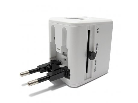 VELTEH Univerzalni travel adapter EU-USA-UK-AUS 2USB 01AD10