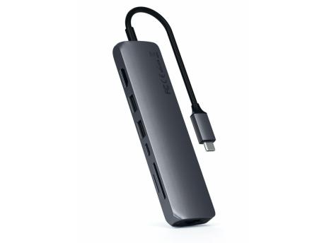 APPLE SATECHI USB-C SLIM MULTI-PORT WITH ETHERNET ADAPTER space grey