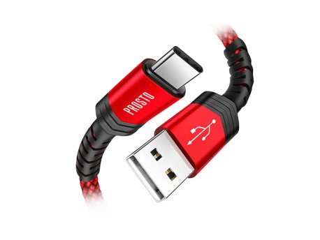 PROSTO USB 2.0 kabel, USB A- USB C, 1m