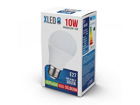 XLED Led Sijalica, E27 -10W, 220V, Toplo bela, 3000K