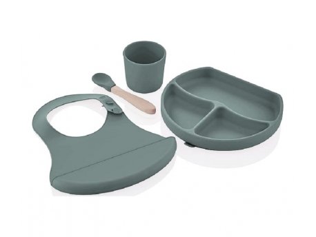 BABYJEM Silikonski set za hranjenje mint