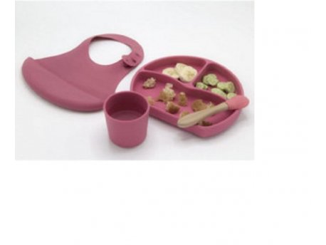 BABYJEM Silikonski set za hranjenje  pink