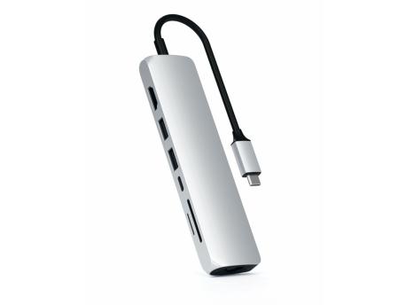 SATECHI SATECHI USB-C SLIM MULTI-PORT WITH ETHERNET ADAPTER - Silver