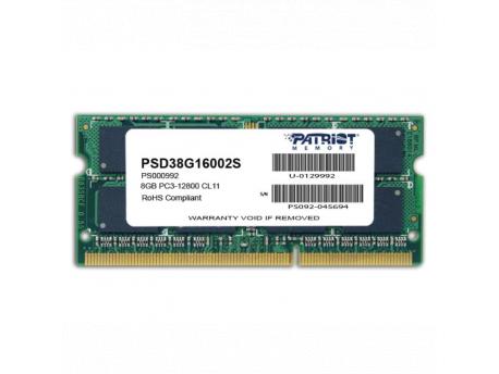 PATRIOT Memorija SODIMM DDR3 8GB 1600MHZ Patriot Signature PSD38G16002S