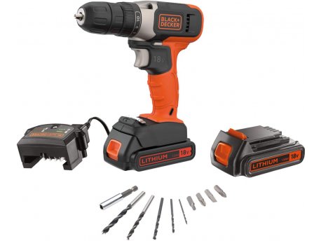 BLACK&DECKER Akumulatorska bušilica/odvijač 18V; 2x1,5 Ah (BCD001KBA10)