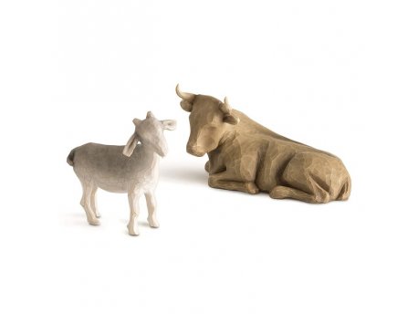 WILLOW TREE Ox And Goat Set