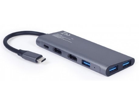 GEMBIRD USB-C 3-in-1 hub,  2x HDMI, 3x USB3.1, 1x USB-C (A-CM-COMBO3-01)