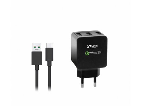 XPLORE USB brzi punjač+USB TypeC XP287 (za 3 uređaja istovremeno)