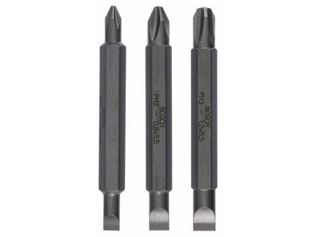 BOSCH 3-delni set dvostranih nastavaka 2607001746, S 0,6x4,5, S 0,8x5,5, S 1,2x6,5; PH1, PH2, PH3; 60 mm