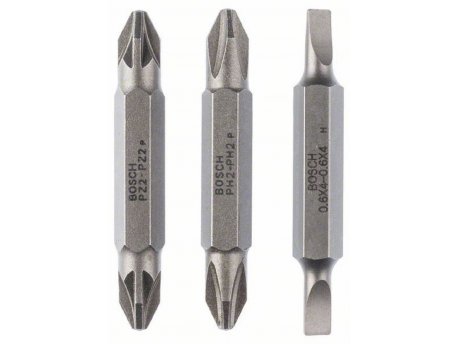 BOSCH 3-delni set dvostranih nastavaka 2607001744, S 0,6x4,0, PH2, PZ2; S 0,6x4,0, PH2, PZ2; 45 mm