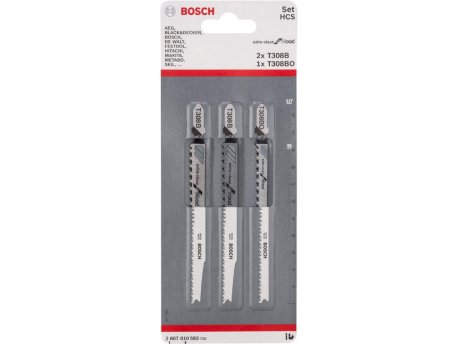 BOSCH 3-delni set listova ubodne testere 2607010592, T 308 B (2x); T 308 BO