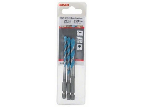 BOSCH 3-delni set višenamenskih burgija HEX-9 Multi Construction 2608589529, 5; 6; 8 mm