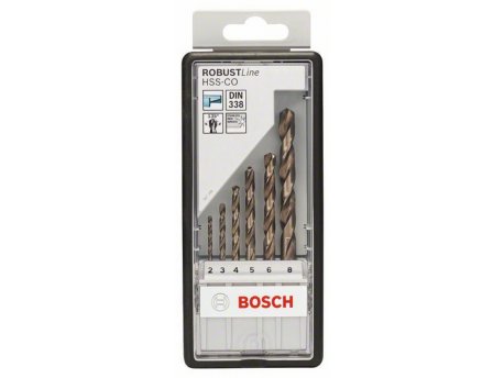 BOSCH 6-delni Robust Line set burgija za metal HSS-Co  2607019924, 2; 3; 4; 5; 6; 8 mm