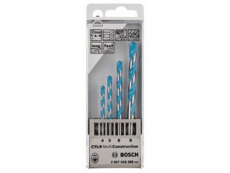 BOSCH 4-delni set višenamenskih burgija CYL-9 MultiConstruction 2607018285, 4; 5; 6; 8 mm
