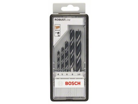 BOSCH 5-delni Robust Line set spiralnih burgija za drvo 2607010527, 4; 5; 6; 8; 10 mm