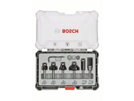 BOSCH Komplet glodala, 6 komada, Trim&Edging držač od 6 mm 2607017468