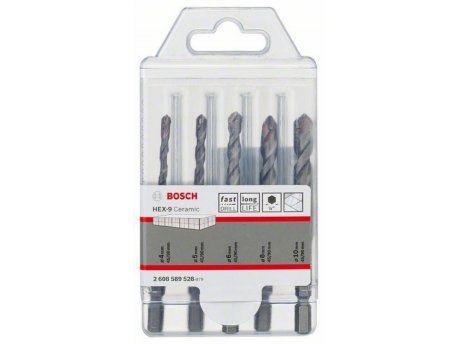 BOSCH 5-delni set burgija za pločice HEX-9 Ceramic 2608589528