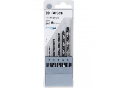 BOSCH HSS spiralna burgija PointTeQ 2,0/3,0/4,0/5,0/6,0 mm sa šestougaonim HEX prihvatom pakovanje od 5 komada - 2607002824