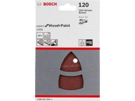 BOSCH 10-delni set brusnih listova C430 102 x 62, 93 mm, 40 pakovanje od 10 komada - 2608607407