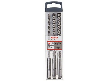 BOSCH 3-delni set hamer burgija SDS plus-7X 2608576201, 6; 8; 10 mm